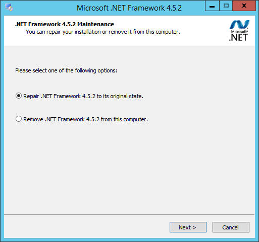 NET Framework Maintenance Page